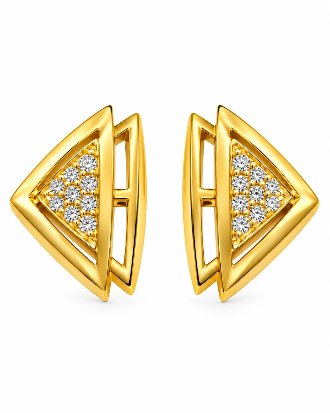 ROYAL TRIANGLE CRYSTAL STUD EARRINGS