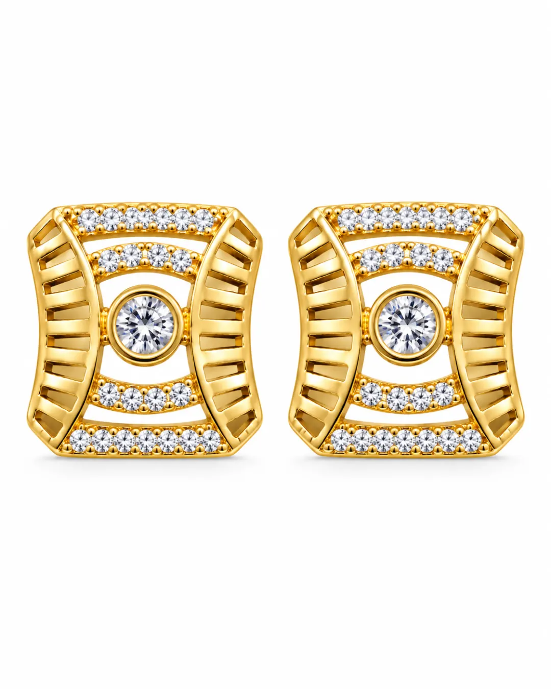 CELESTIAL CRYSTAL CUSHION STUD EARRINGS