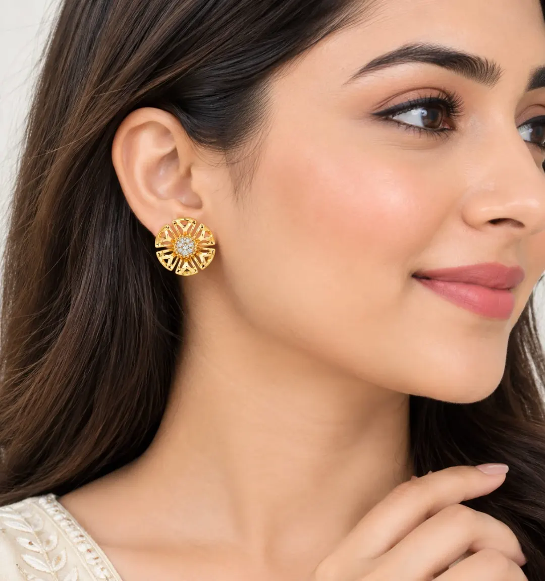 CELESTIAL BLOOM CRYSTAL STUD EARRINGS