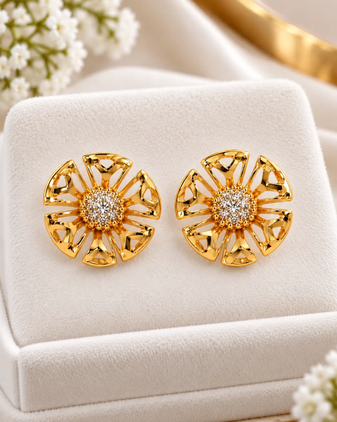 CELESTIAL BLOOM CRYSTAL STUD EARRINGS