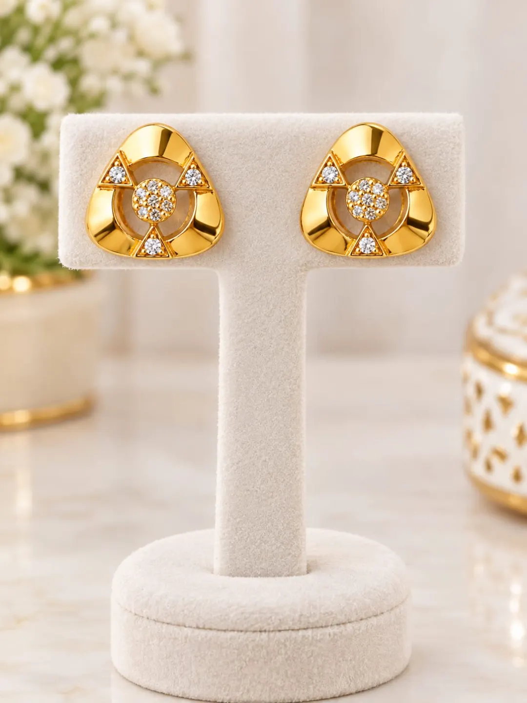 ROYAL RADIANCE GEOMETRIC STUD EARRINGS