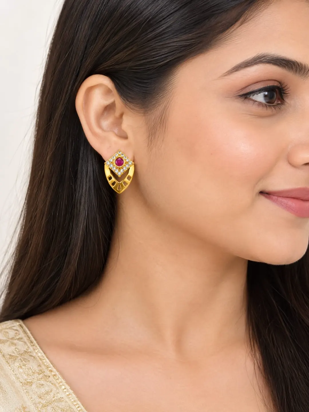 ROYAL RUBY MAJESTIC CRYSTAL STUD EARRINGS