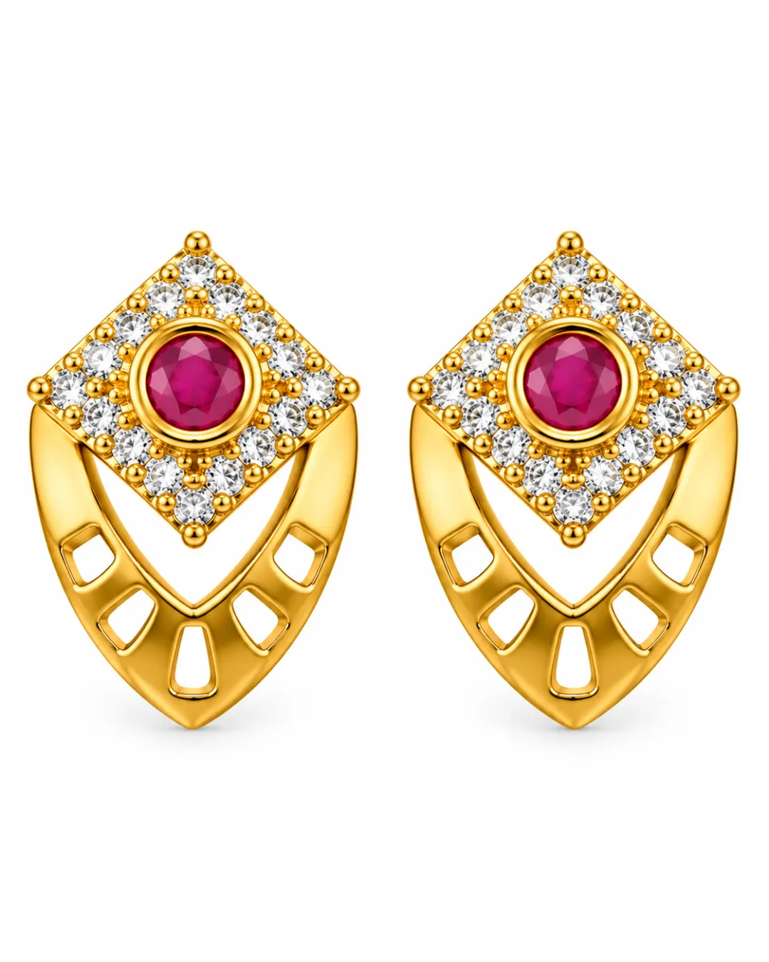 ROYAL RUBY MAJESTIC CRYSTAL STUD EARRINGS