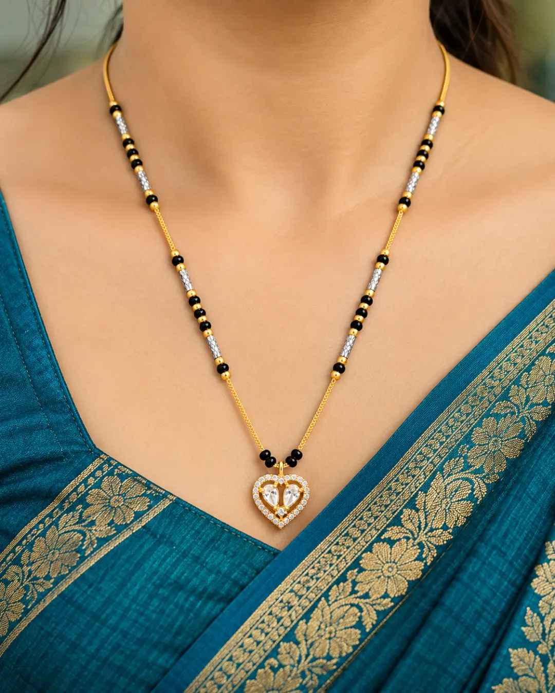 HEART SHAPED PENDANT MANGALSUTRA