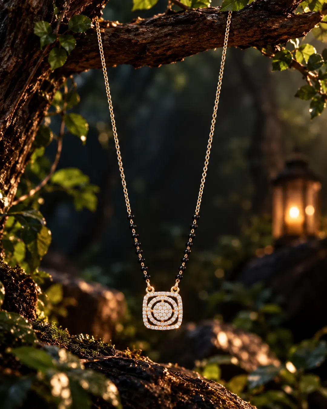 ROSE GOLD SPIRAL CRYSTAL MANGALSUTRA