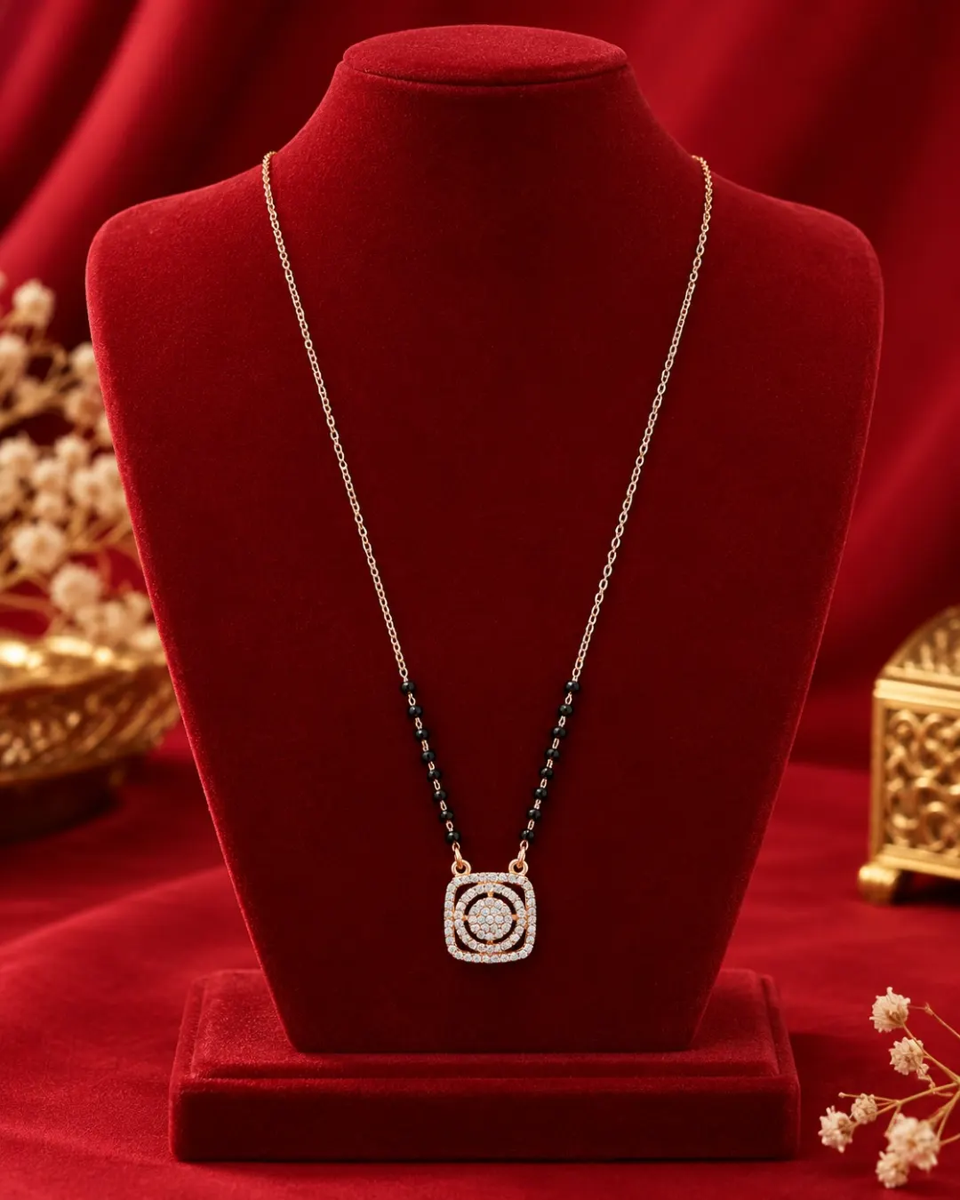 ROSE GOLD SPIRAL CRYSTAL MANGALSUTRA