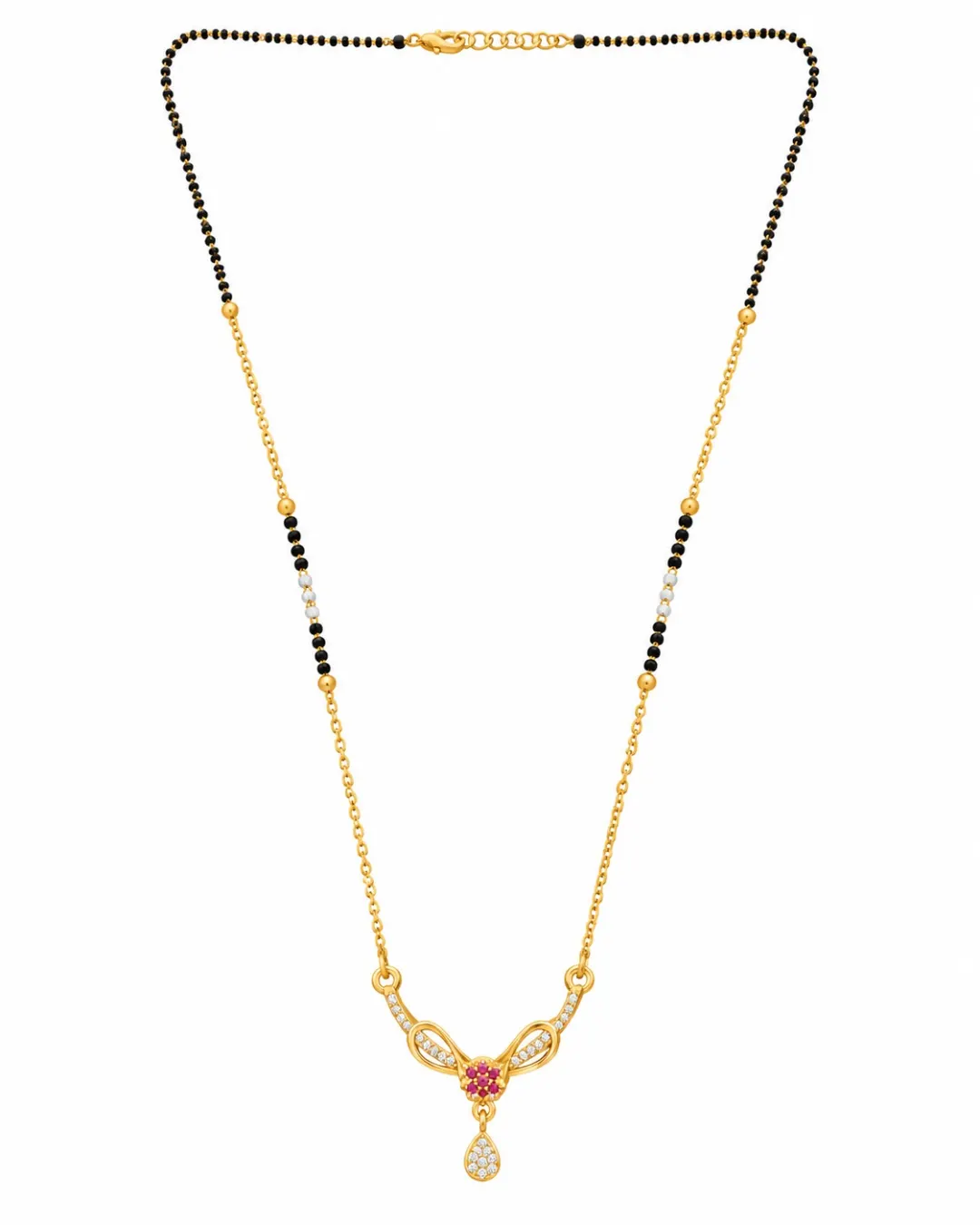 RUBY FLORAL BUTTERFLY DROP MANGALSUTRA