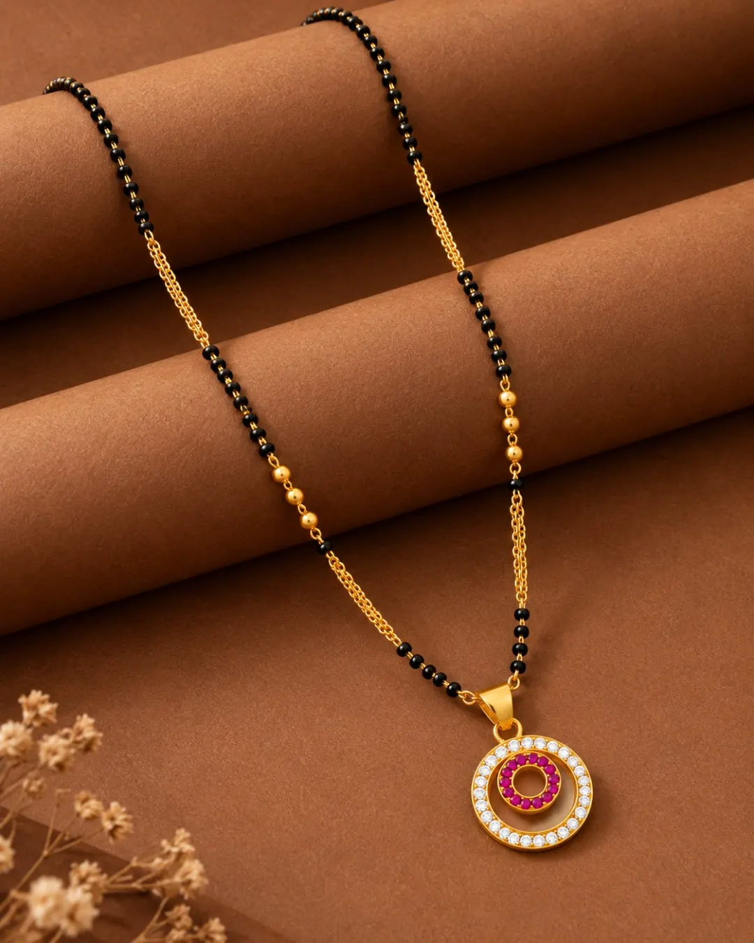 RUBY CIRCLE CRYSTAL MANGALSUTRA