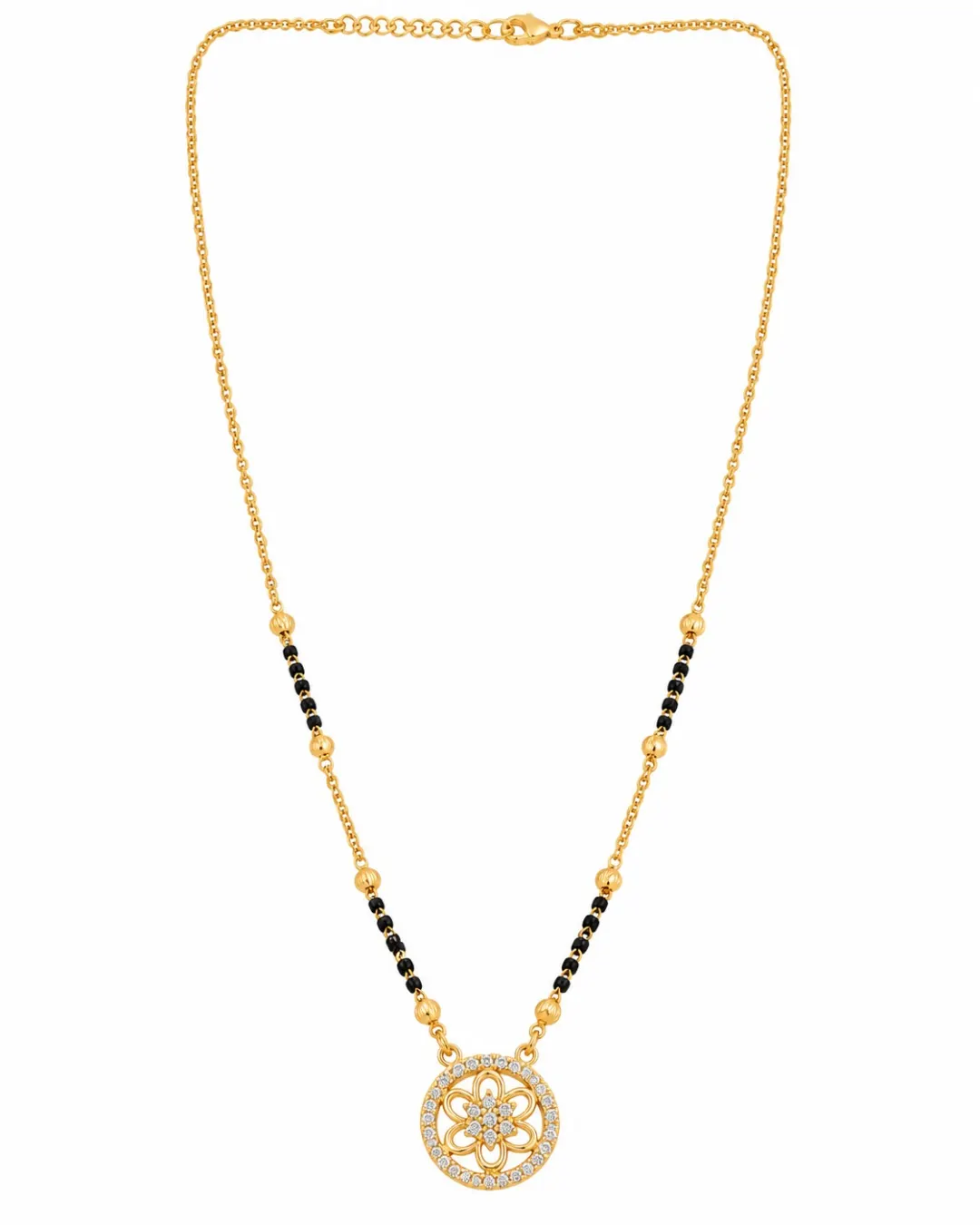 GOLDEN FLORAL CRYSTAL MANGALSUTRA