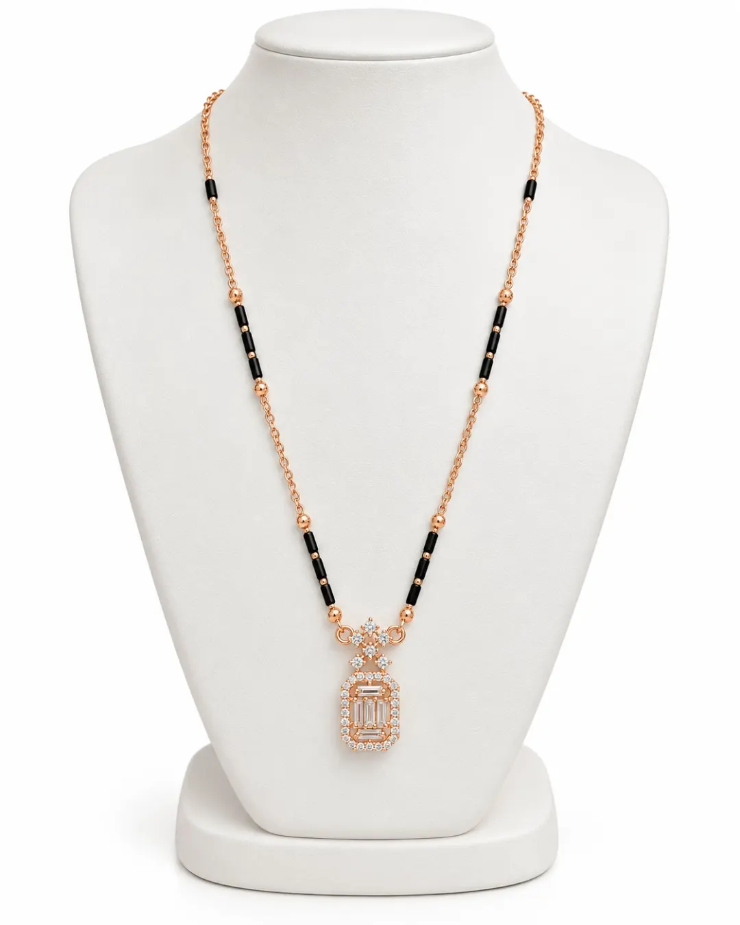 ROSE GOLD FLORAL CRYSTAL DROP MANGALSUTRA