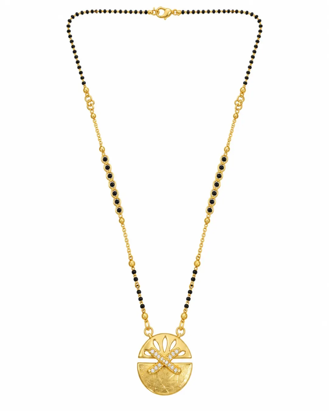 GOLDEN FLORAL DISC MANGALSUTRA