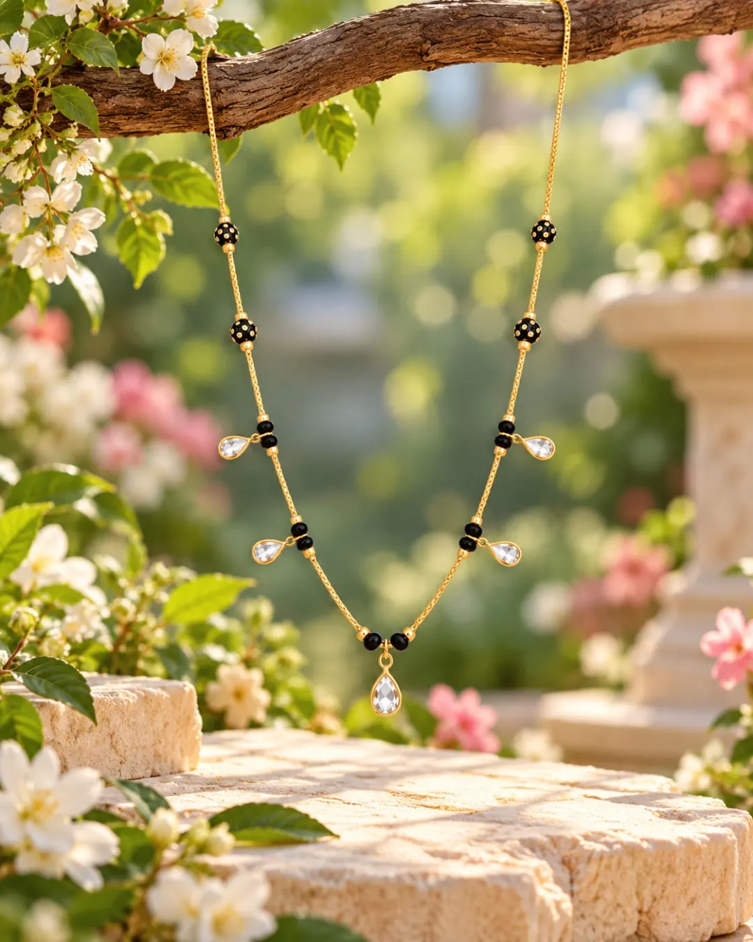CRYSTAL TEARDROP CHARM MANGALSUTRA