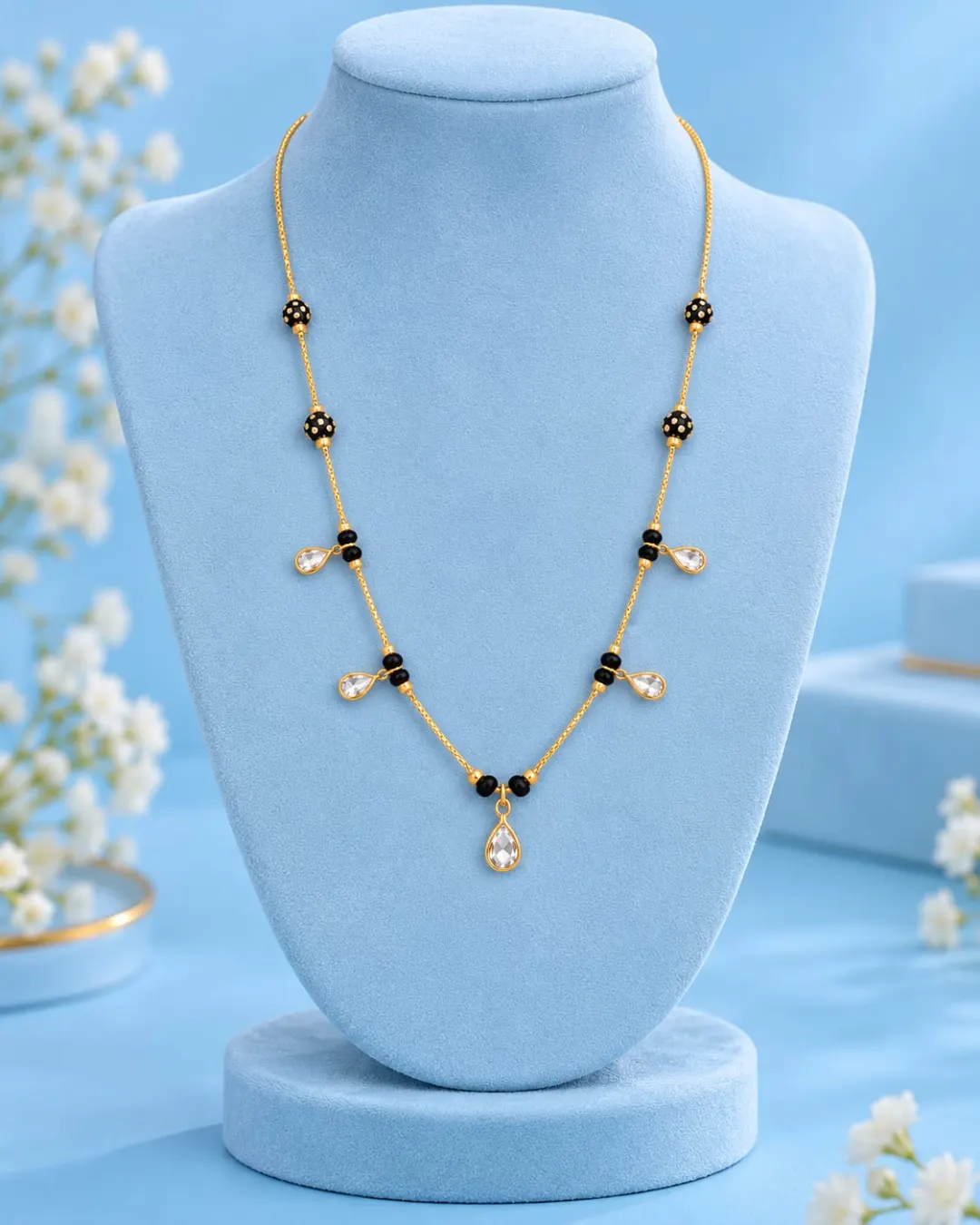 CRYSTAL TEARDROP CHARM MANGALSUTRA