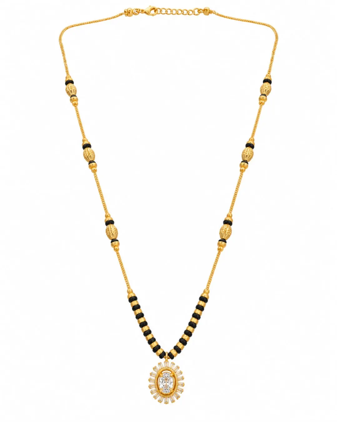 GOLDEN SUNBURST CRYSTAL MANGALSUTRA