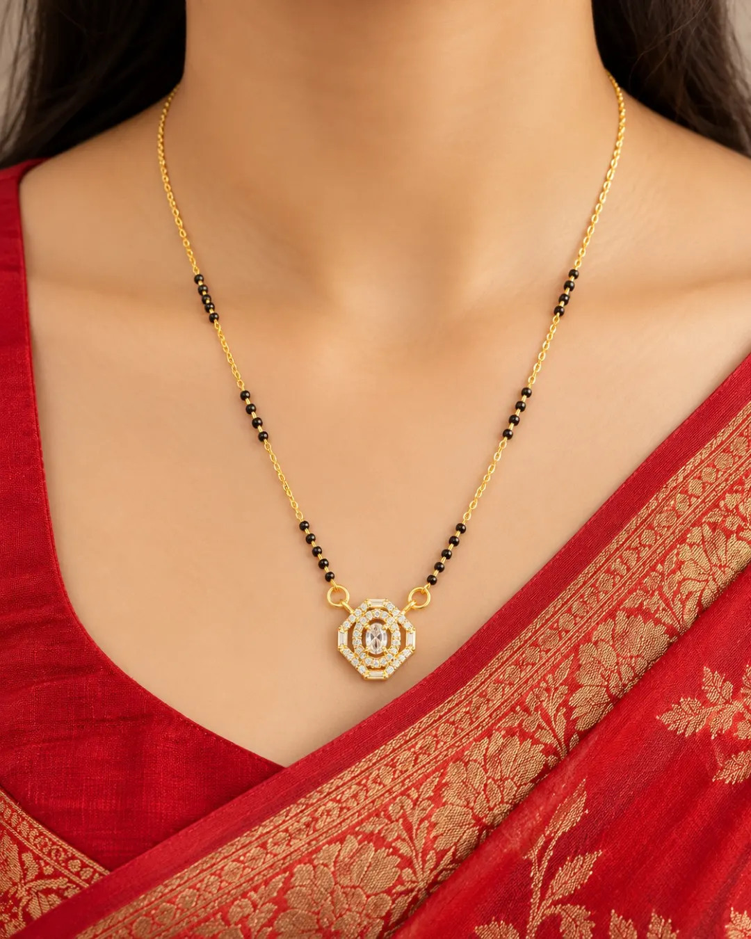 GOLDEN SPIRAL CRYSTAL MANGALSUTRA