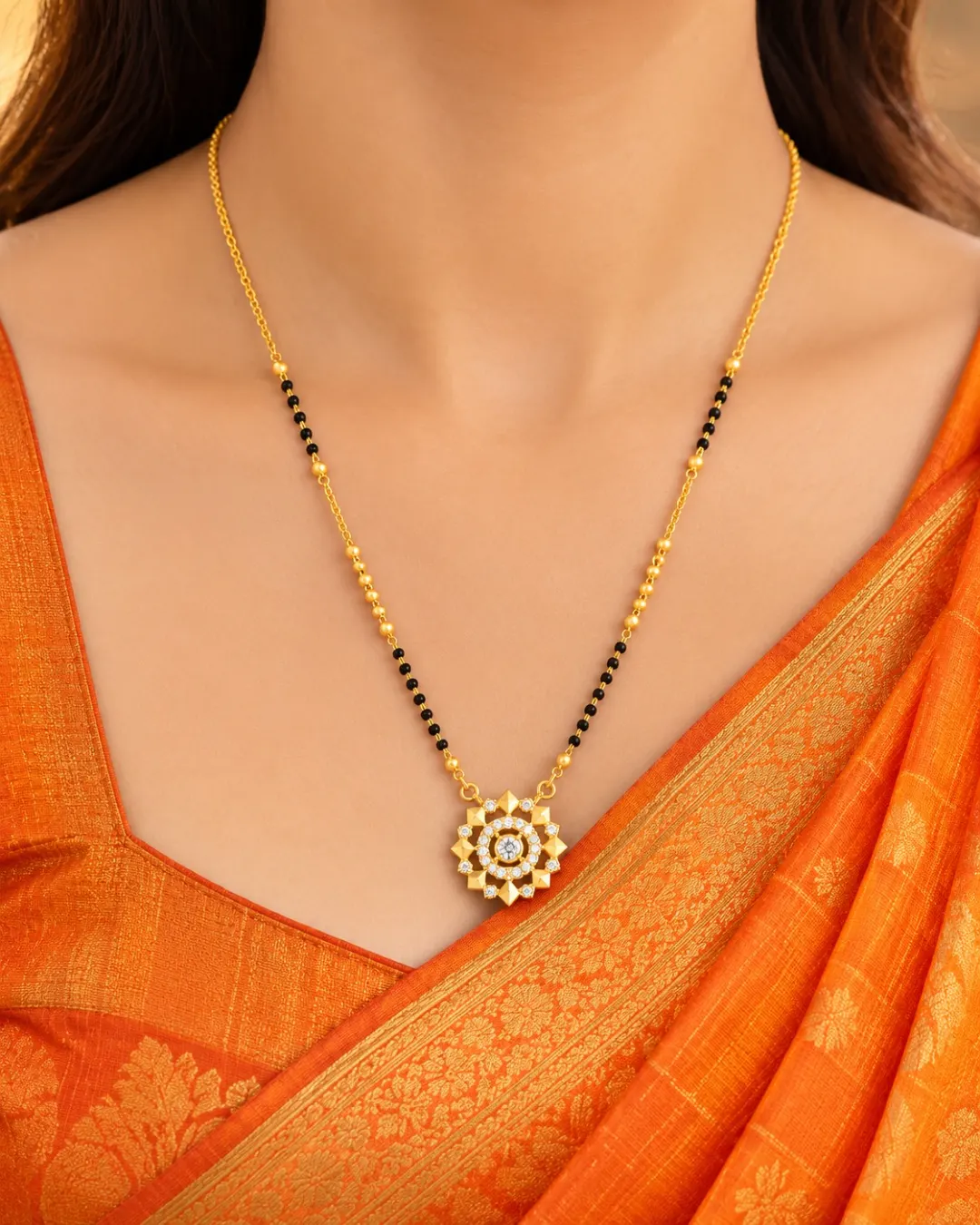 TRADITIONAL FLORAL DESIGN MANGALSUTRA