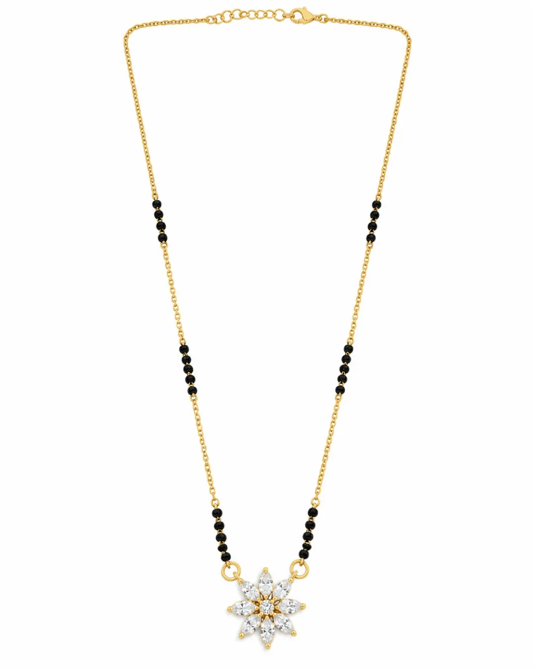 GOLD PLATED FLORAL PENDANT MANGALSUTRA