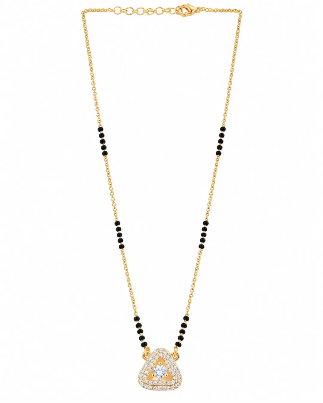GOLD PLATED TRIANGLE SHAPED PENDANT MANGALSUTRA