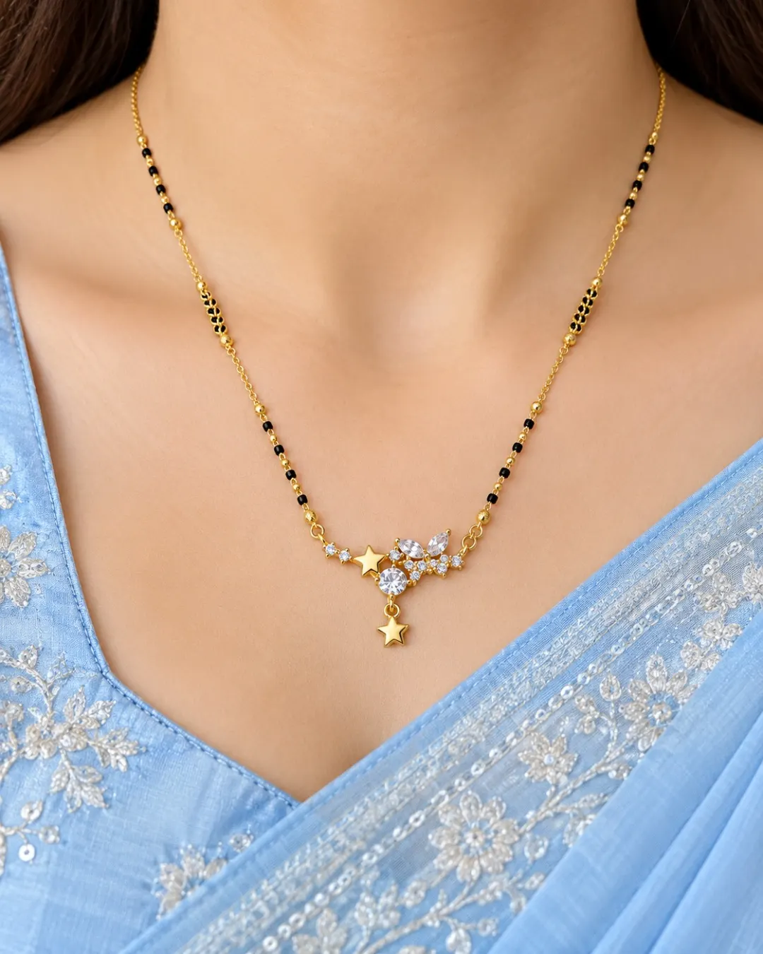 GOLD PLATED STAR CHARM MANGALSUTRA