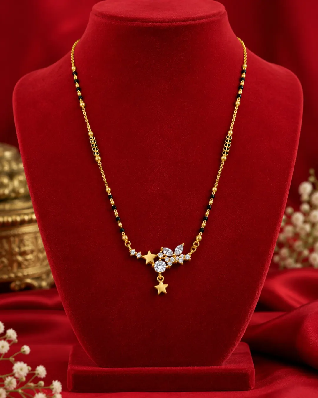 GOLD PLATED STAR CHARM MANGALSUTRA
