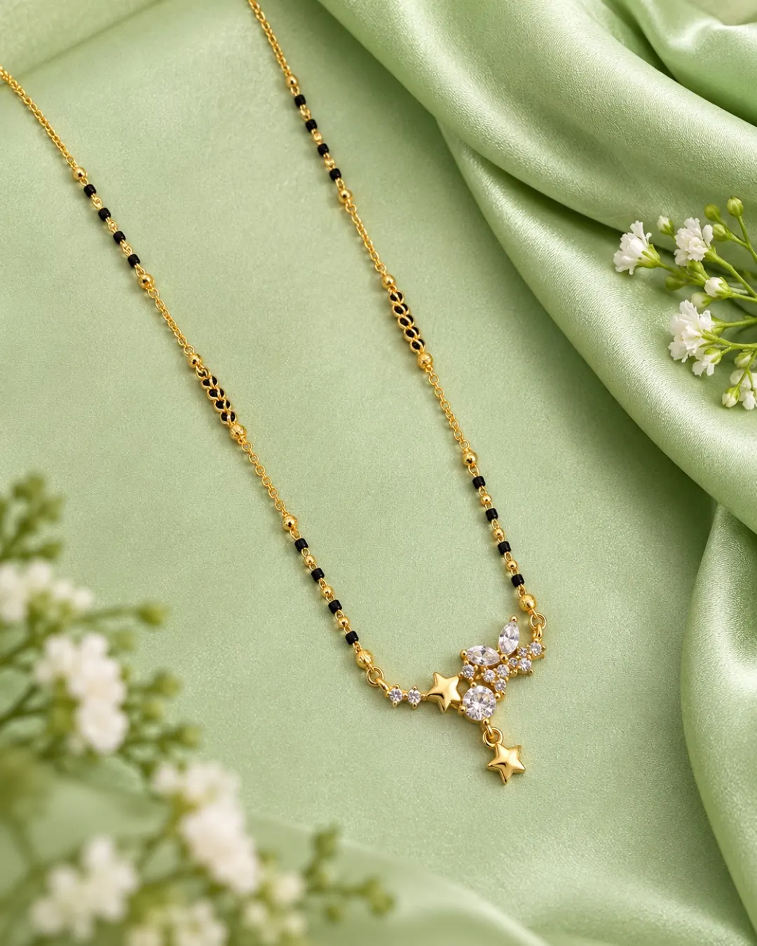 GOLD PLATED STAR CHARM MANGALSUTRA