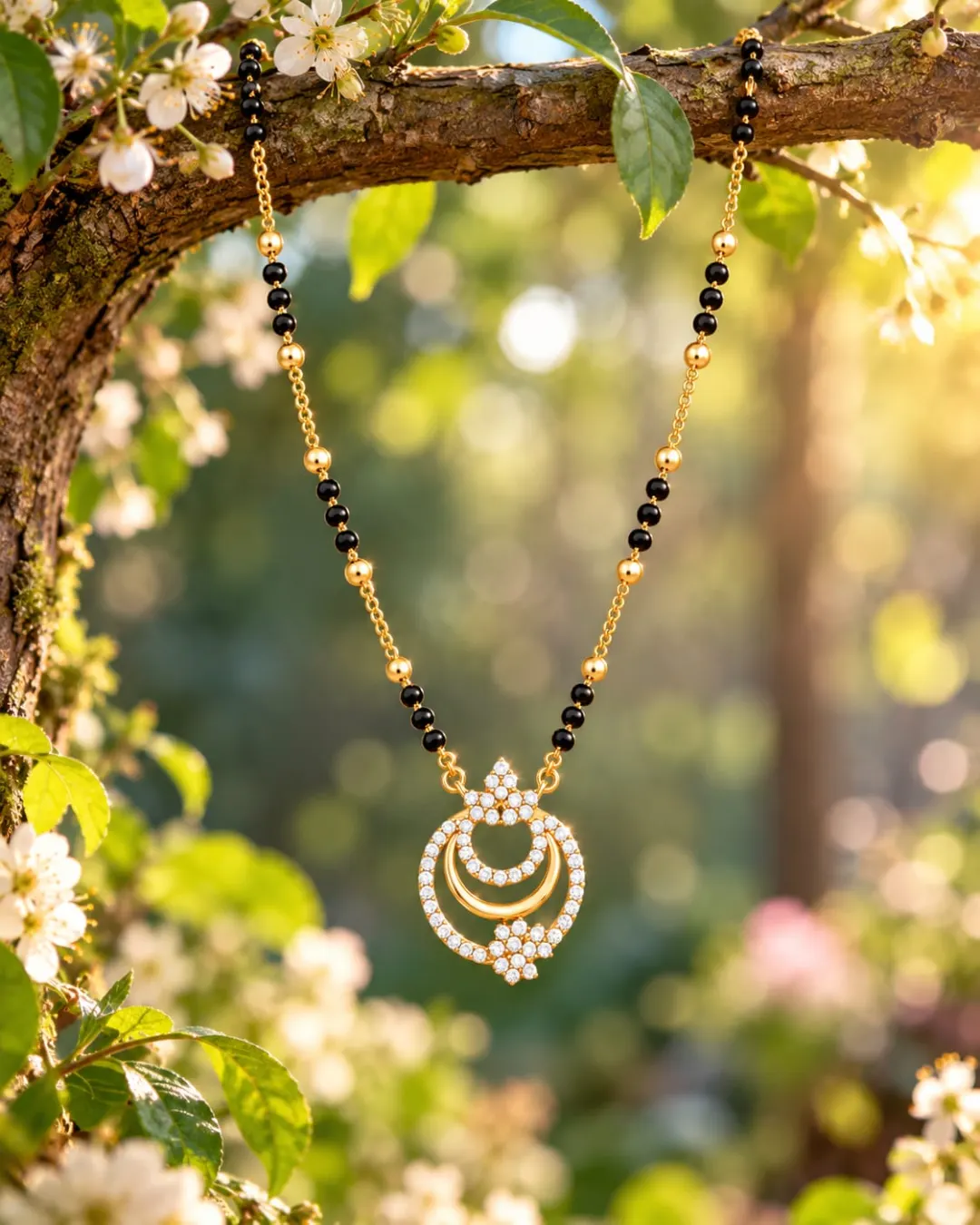 GOLD PLATED AD STONE MANGALSUTRA