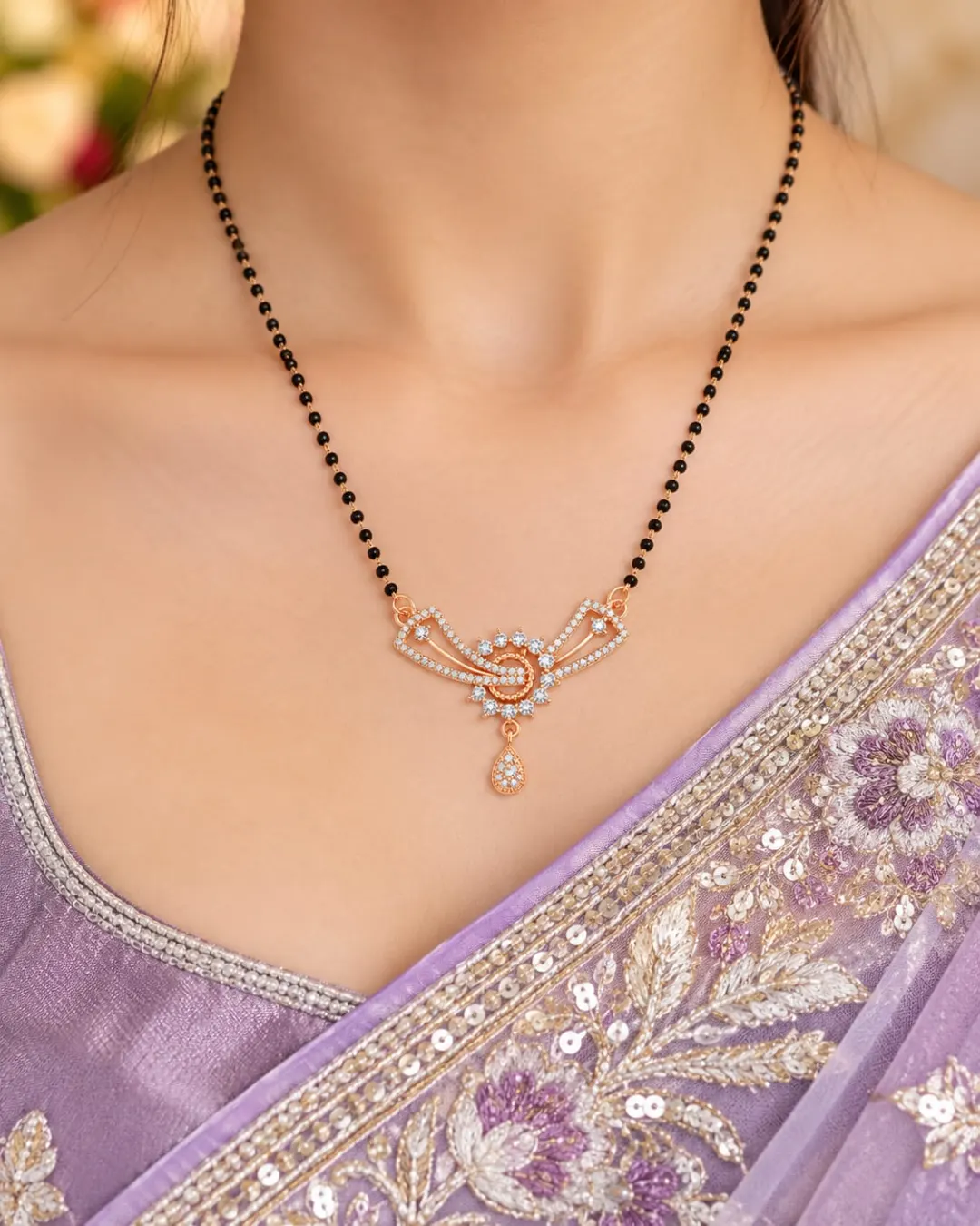 ROYAL SWIRL ROSE GOLD MANGALSUTRA
