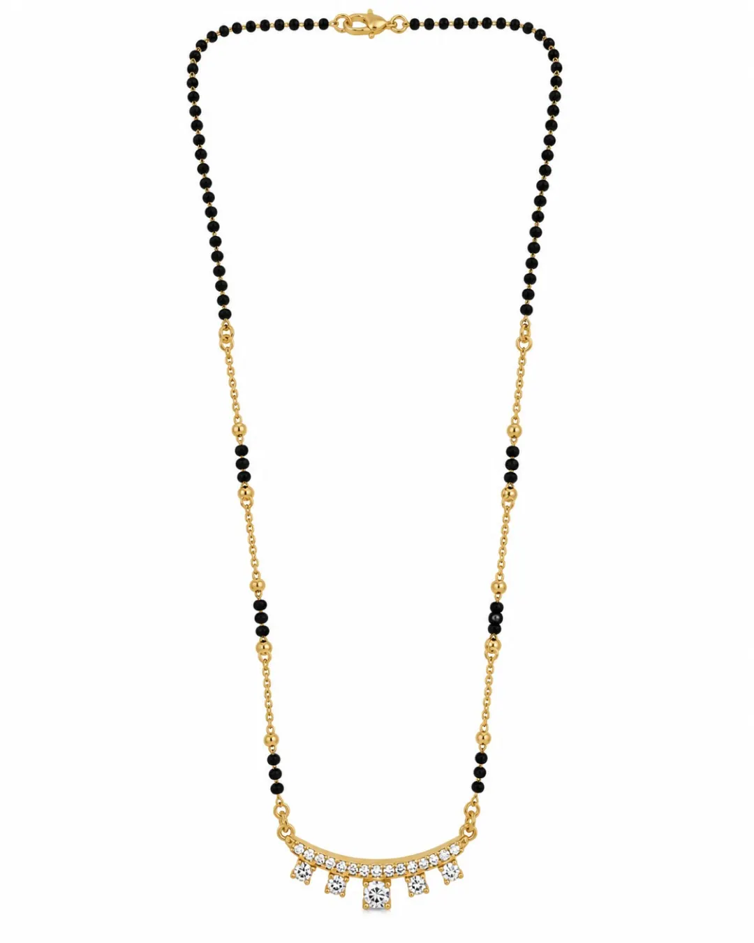 GOLDEN ELEGANCE BLACK BEAD MANGALSUTRA