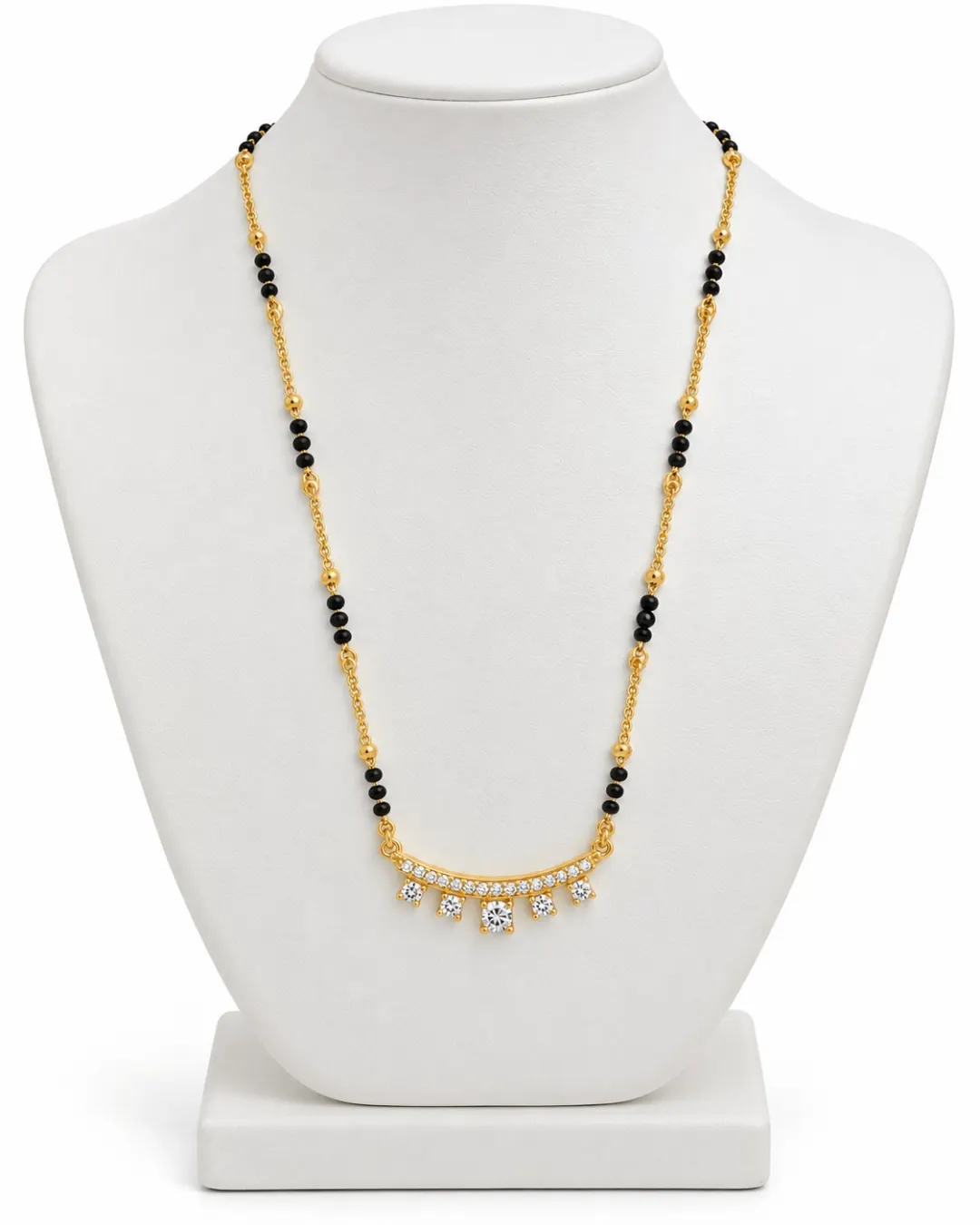 GOLDEN ELEGANCE BLACK BEAD MANGALSUTRA
