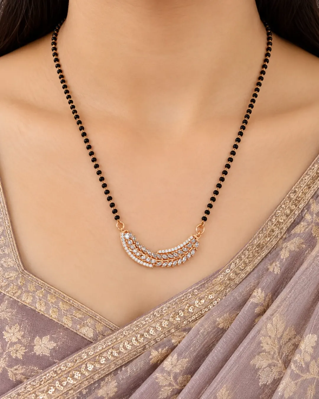 ROYAL CRYSTAL CRESCENT MANGALSUTRA