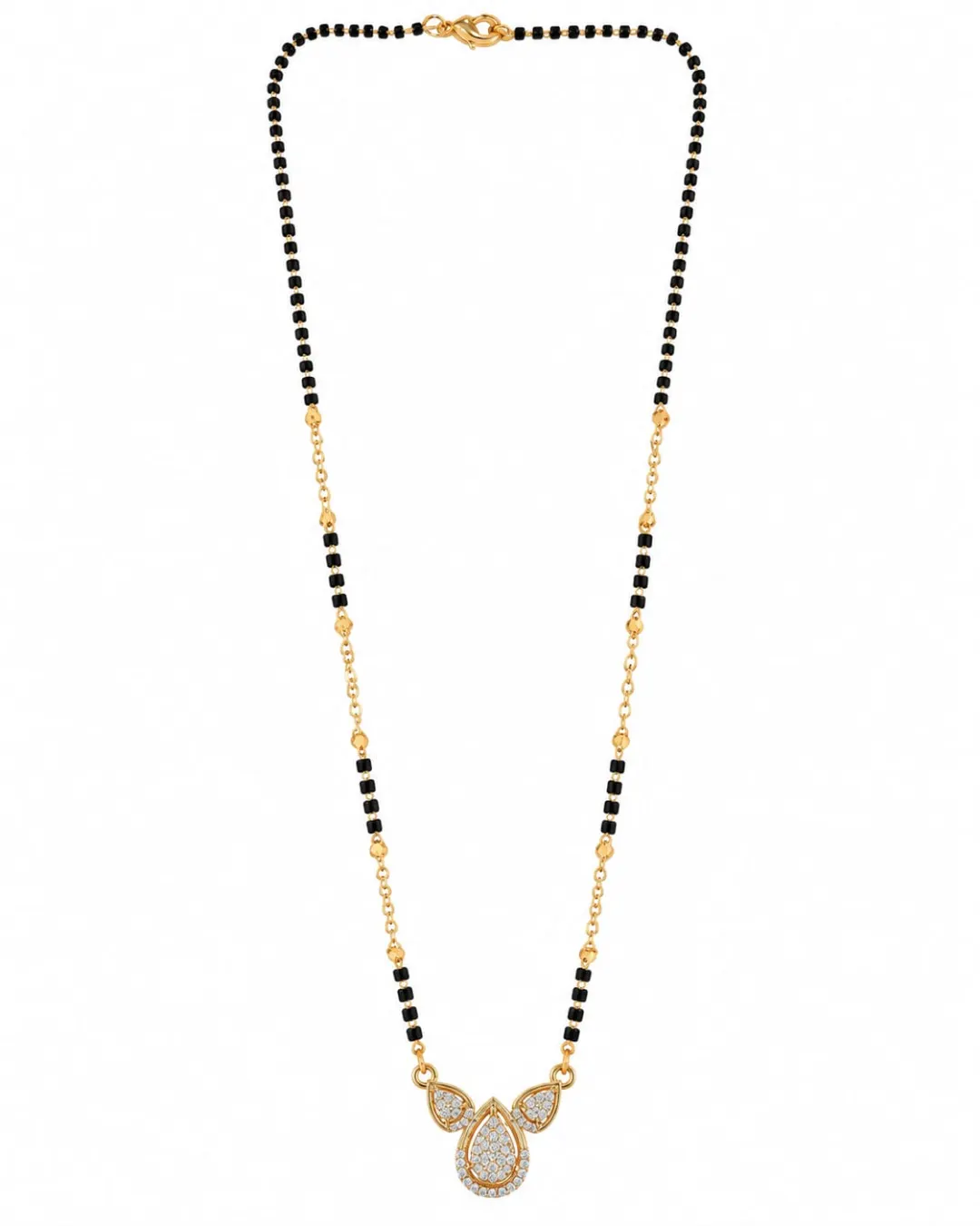 GOLDEN TRIPLE TEARDROP SPARKLE MANGALSUTRA