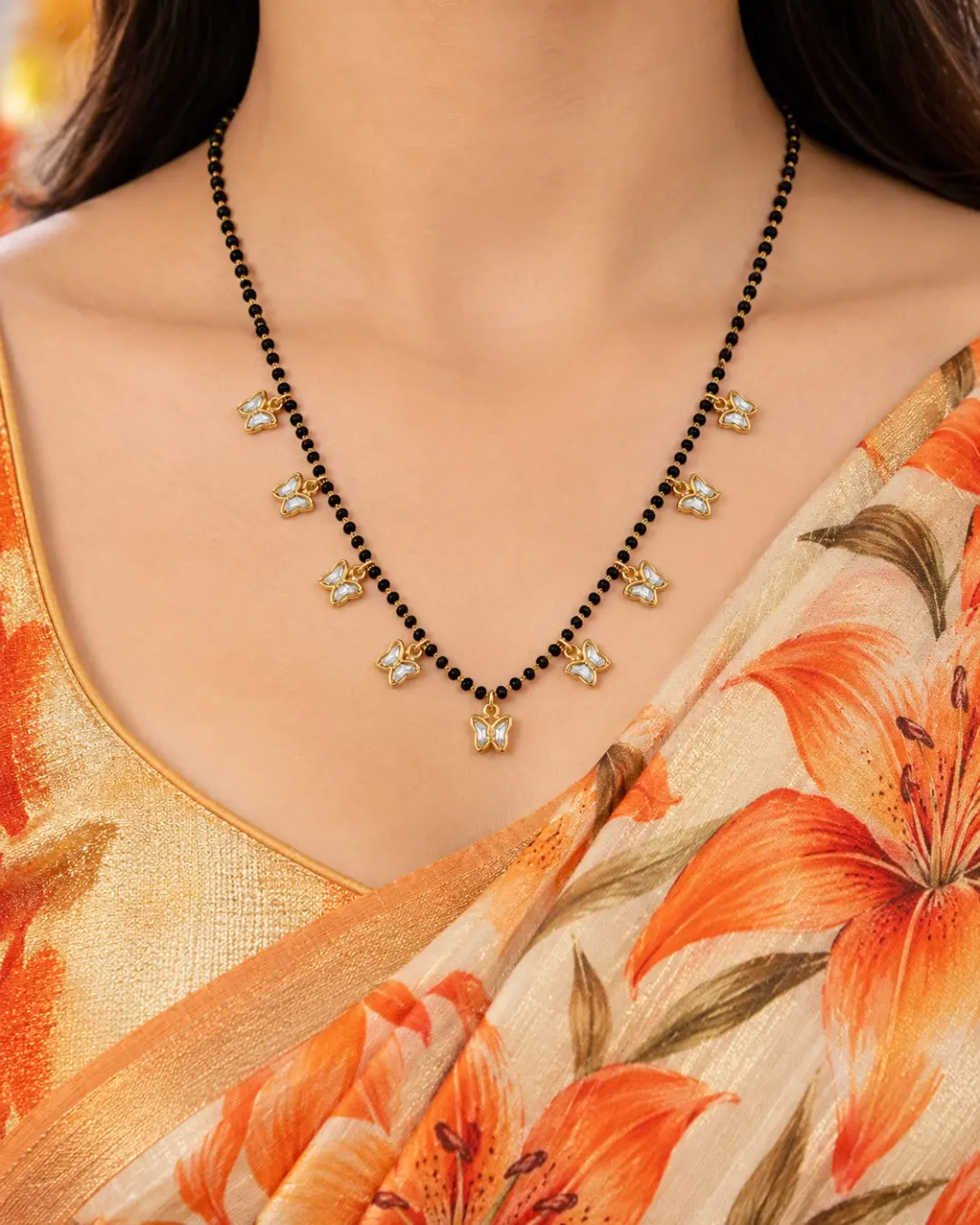 GOLDEN BUTTERFLY CHARM MANGALSUTRA