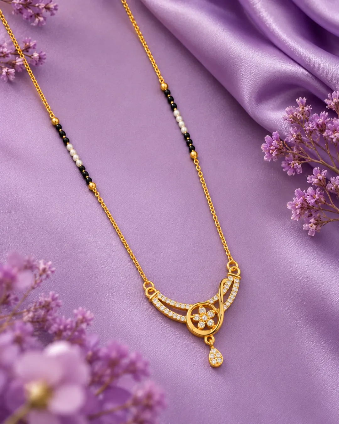 ROYAL FLORAL SWIRL DROP MANGALSUTRA